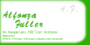 alfonza fuller business card